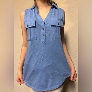 Passports Pocket Henley Tank Top